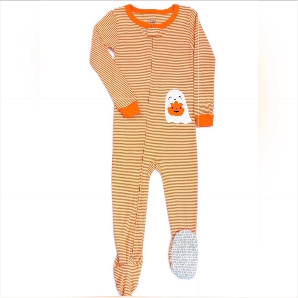Carter's Toddler Halloween Ghost Striped Footed Pajama Sleeper nwt 3T